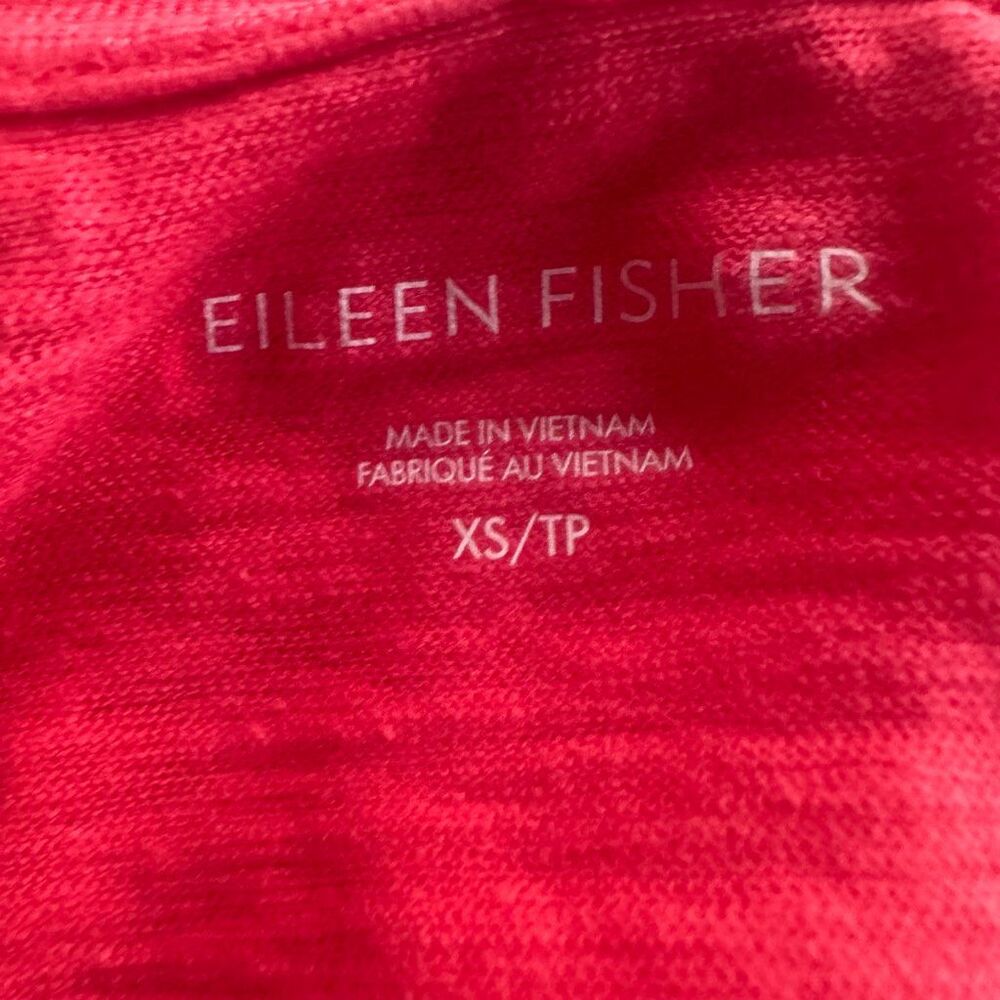 Eileen Fisher $198 Organic Hemp Cotton Short Sleeve Dress Coral XS NEW - Picture 7 of 7